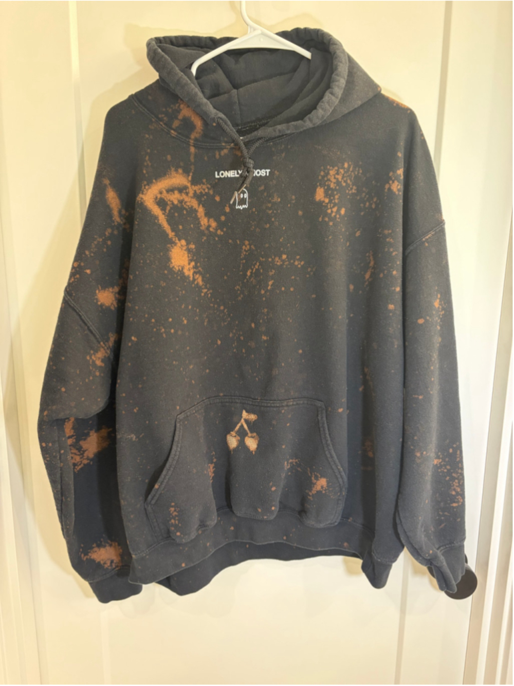 Lonely Ghost Text Me When You Get Home Black Hoodie Custom Bleach Cherries XL